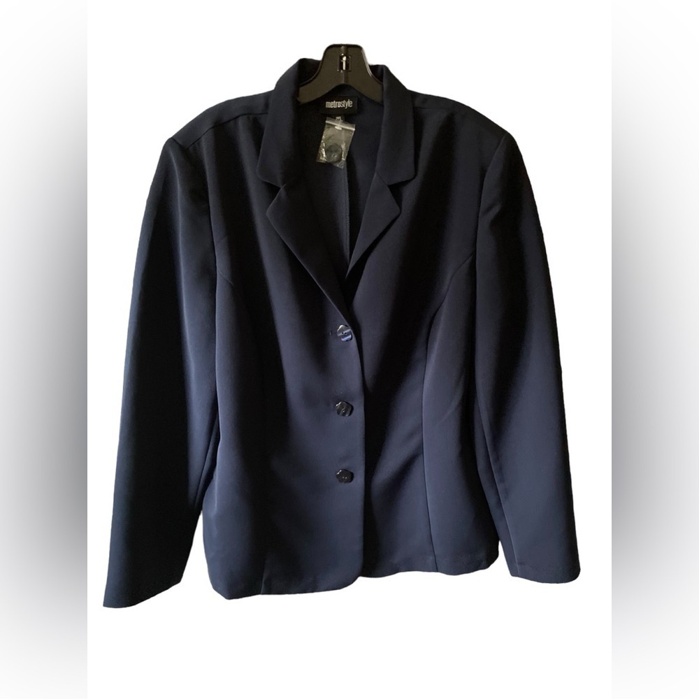 Metro Style Stretch Blazer Women Size20 T Unlined Career Long Slv Polyblend